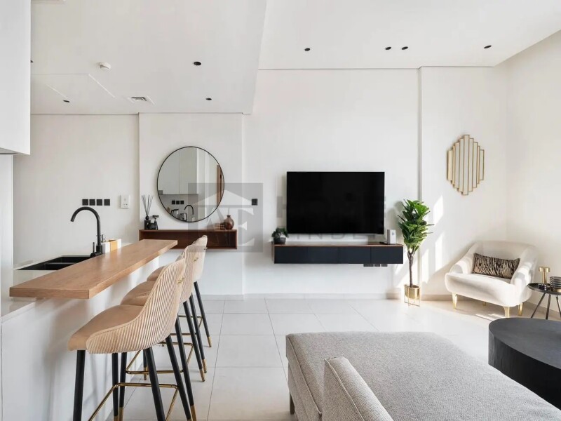 Apartment for Sale in Beverly Residence 1 - Jumeirah Village Circle, Dubai - Unique Design and Cozy | Furnished | Hight ROI at 1290000 AED