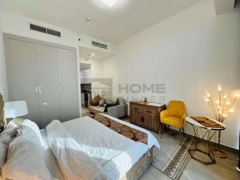 Apartment for Rent in Bloom Tower C - Jumeirah Village Circle, Dubai - Luxury Furnished | Skyline view | Higher floor at 49999 AED